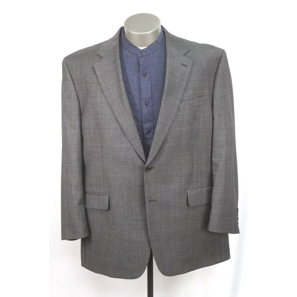 gray windowpane RALPH LAUREN‎ blazer jacket sport suit coat all season wool 46 R
